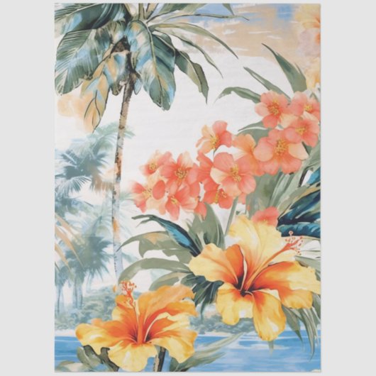  Pastel Ocean Uitzicht Decoupage Tissuepapier (Voorkant)