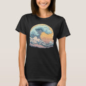 Pastel Ocean Wave Graphic T-Shirt (Voorkant)