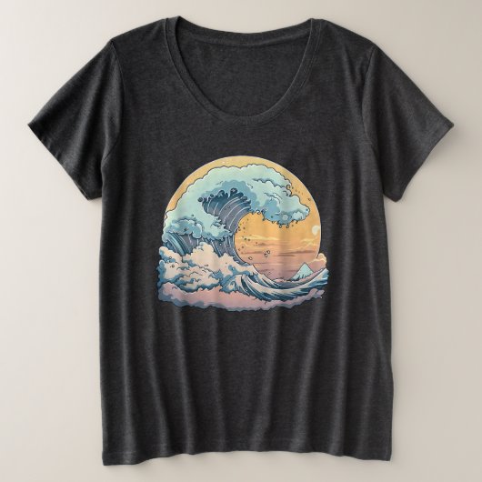 Pastel Ocean Wave Graphic T-shirt (Design voorkant)