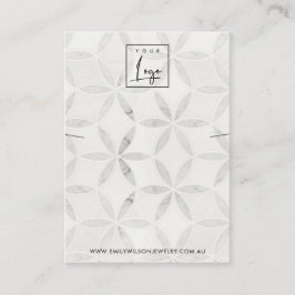 PASTEL OFF WITTE BLOEMEN KETTINGEN ARMBAND DISPLAY VISITEKAARTJE