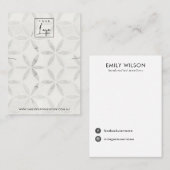 PASTEL OFF WITTE BLOEMEN KETTINGEN ARMBAND DISPLAY VISITEKAARTJE (Voorkant / Achterkant)