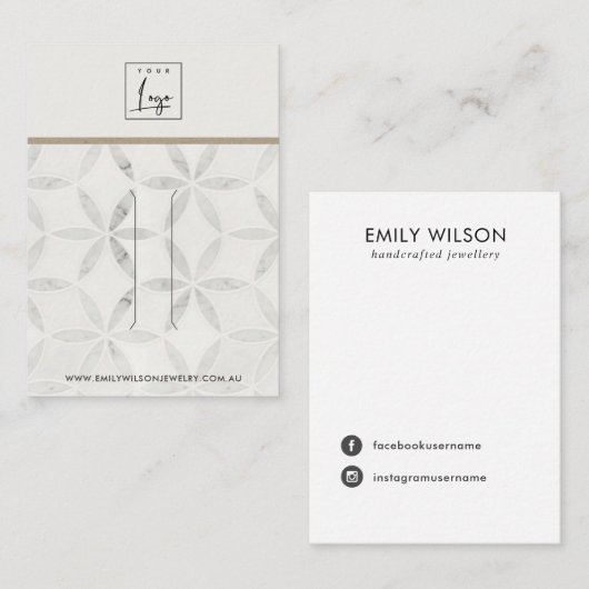 PASTEL OFF WITTE BLOEMIGE HAARKLEM DISPLAY KAART VISITEKAARTJE (Voorkant / Achterkant)