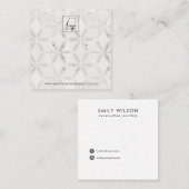 PASTEL OFF WITTE BLOEMKNOOPJE OORBEL DISPLAY KAART VIERKANTE VISITEKAARTJE (Voorkant / Achterkant)
