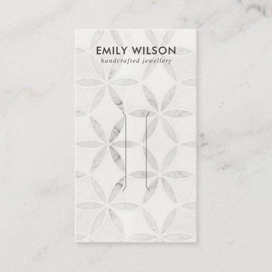 PASTEL OFF WITTE BLOEMKNOOPJE OORBEL DISPLAY KAART VISITEKAARTJE (Voorkant)