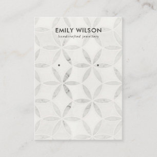 PASTEL OFF WITTE BLOEMKNOOPJE OORBEL DISPLAY KAART VISITEKAARTJE