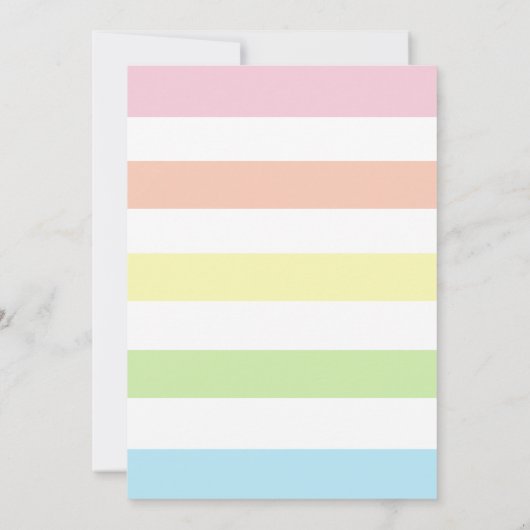 Pastel Oh Baby, Baby shower Uitnodiging (Achterkant)