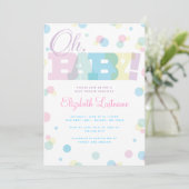 Pastel Oh Baby Baby shower Uitnodiging (Staand voorkant)