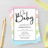 Pastel Oh Baby, Baby shower Uitnodiging