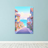 Pastel Okinawa Zeezijstraat Canvas Afdruk (Insitu (Houten vloer))
