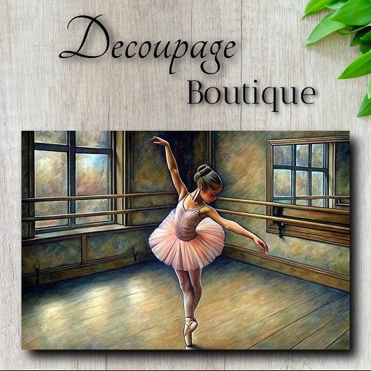 Pastel Olie Jonge Ballerina Decoupage Tissuepapier