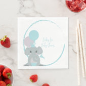 Pastel Olifant Baby Meisje Script Baby Shower    Servet (Insitu)