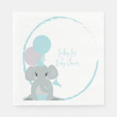 Pastel Olifant Baby Meisje Script Baby Shower    Servet (Voorkant)