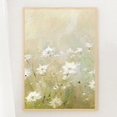 Pastel Olive Green Wildflower Meadow Print 2 van 3