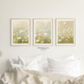 Pastel Olive Green Wildflower Meadow Print 2 van 3