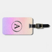 *~* Pastel Ombre + Black Monogram Diamond Bling Bagagelabel (Voorkant horizontaal)