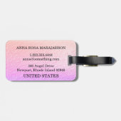 *~* Pastel Ombre + Black Monogram Diamond Bling Bagagelabel (Achterkant horizontaal)