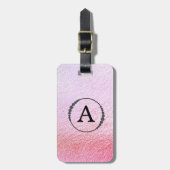 *~* Pastel Ombre Black Monogram Diamond Bling Bagagelabel (Voorkant verticaal)