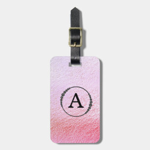 *~* Pastel Ombre Black Monogram Diamond Bling Bagagelabel