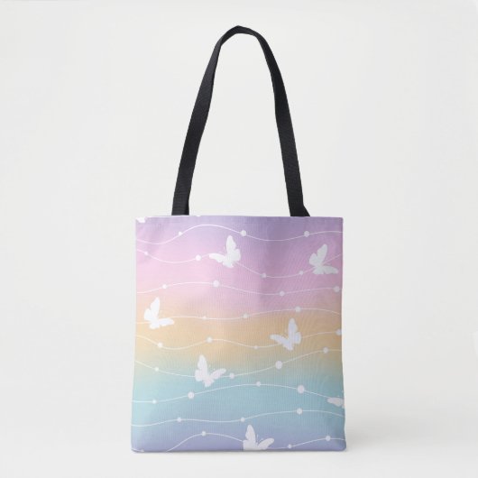 Pastel Ombre Butterfly Canvas tas (Voorkant)