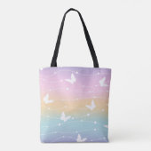 Pastel Ombre Butterfly Canvas tas (Achterkant)