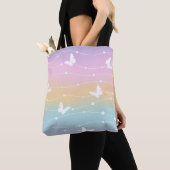 Pastel Ombre Butterfly Canvas tas (Dichtbij)