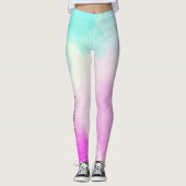 Pastel Ombre Disc Golf Activewear Leggings (Voorkant)