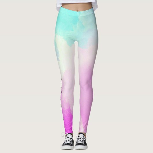 Pastel Ombre Disc Golf Activewear Leggings (Voorkant)