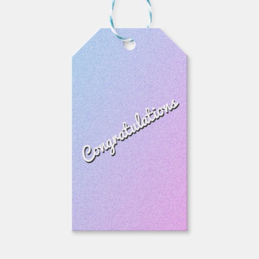 Pastel Ombre Glitter - aangepaste tekst Cadeaulabel (Voorkant)