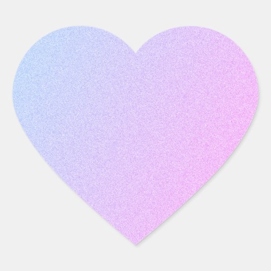Pastel Ombre Glitter Hart Sticker (Voorkant)