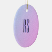 Pastel Ombre Glitter Monogram Keramisch Ornament (Rechts)