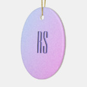 Pastel Ombre Glitter Monogram Keramisch Ornament (Links)