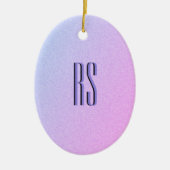 Pastel Ombre Glitter Monogram Keramisch Ornament (Voorkant)