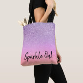 *~* Pastel Ombre Glitter Peach Paars Tote Bag (Dichtbij)