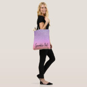 *~* Pastel Ombre Glitter Peach Paars Tote Bag (Op model)