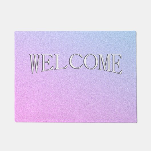 Pastel Ombre Glitter Welkom Mat (Voorkant)