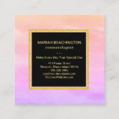 *~* Pastel Ombre Gradient Lavender Pink Abstract Vierkante Visitekaartje (Achterkant)