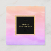 *~* Pastel Ombre Gradient Lavender Pink Abstract Vierkante Visitekaartje (Voorkant)