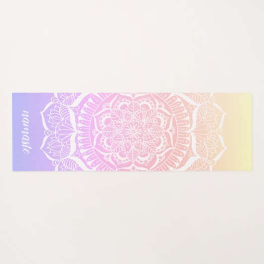 Pastel Ombre Gradient Namaste Mandala Yogamat (Achterkant (horizontaal))