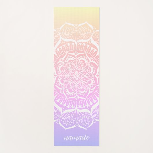 Pastel Ombre Gradient Namaste Mandala Yogamat (Voorkant)