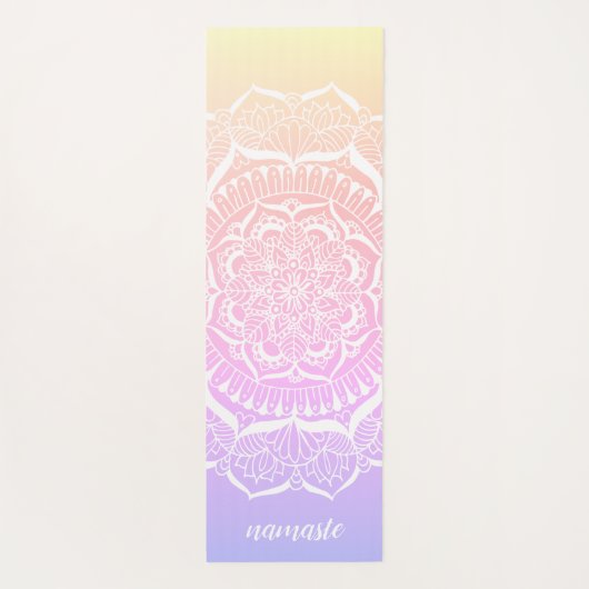 Pastel Ombre Gradient Namaste Mandala Yogamat (Achterkant)