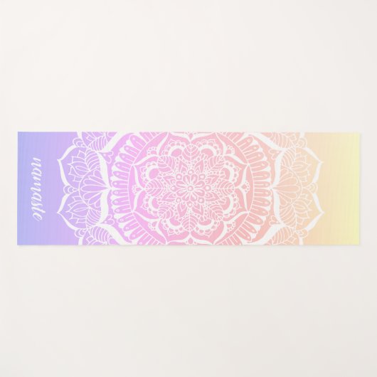 Pastel Ombre Gradient Namaste Mandala Yogamat (Voorkant (horizontaal))
