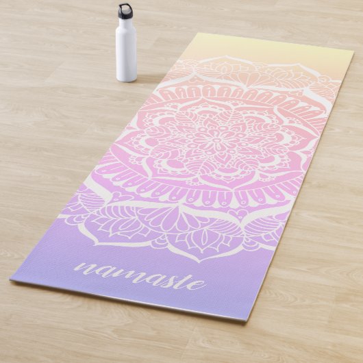 Pastel Ombre Gradient Namaste Mandala Yogamat (In situ)