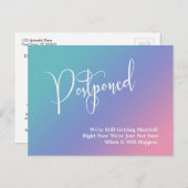 Pastel Ombre Gradient Postponed Wedding Briefkaart (Voorkant / Achterkant)