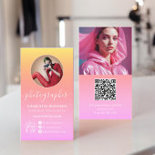 Pastel Ombre gradiënt qr code logo fotograaf Visitekaartje