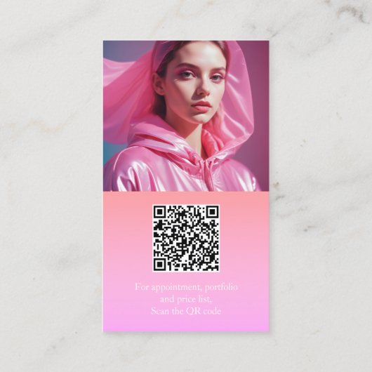 Pastel Ombre gradiënt qr code logo fotograaf Visitekaartje (Achterkant)