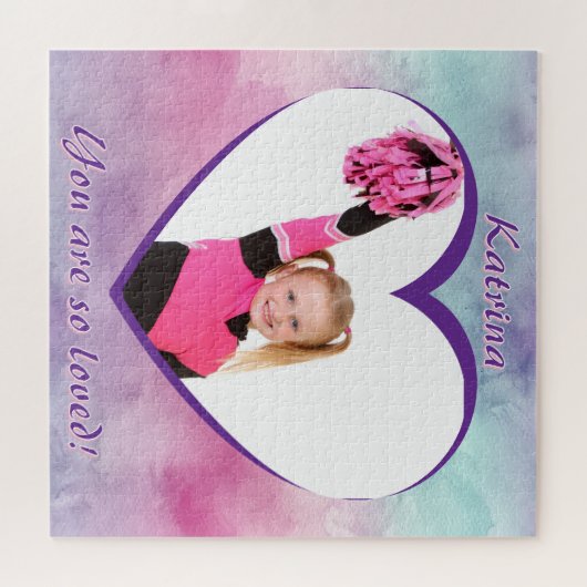 Pastel Ombre Heart Photo You Are So Loved Legpuzzel (Horizontaal)