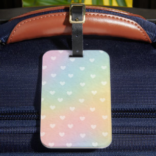 Pastel Ombre Hearts Pattern Bagagelabel