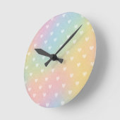 Pastel Ombre Hearts Pattern Ronde Klok (Hoek)