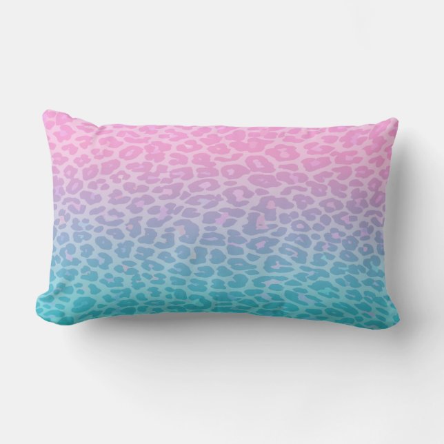 Pastel Ombre Luipaard Kussen (Voorkant)