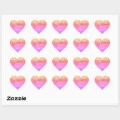 Pastel Ombre Paarse Roze Made Love Heart Shape Hart Sticker (Vel)